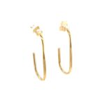 Yellow Gold Paperclip Hoop Earring