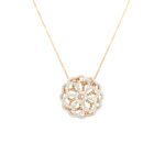 Estate: Rose Gold Diamond Flower Necklace
