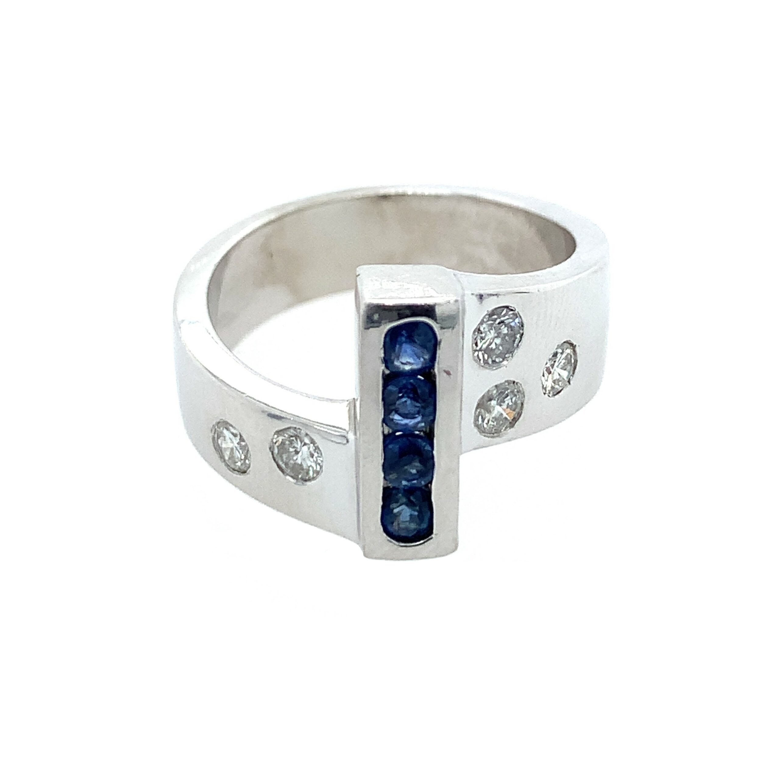 Estate: Platinum Ring with Sapphires and Diamonds