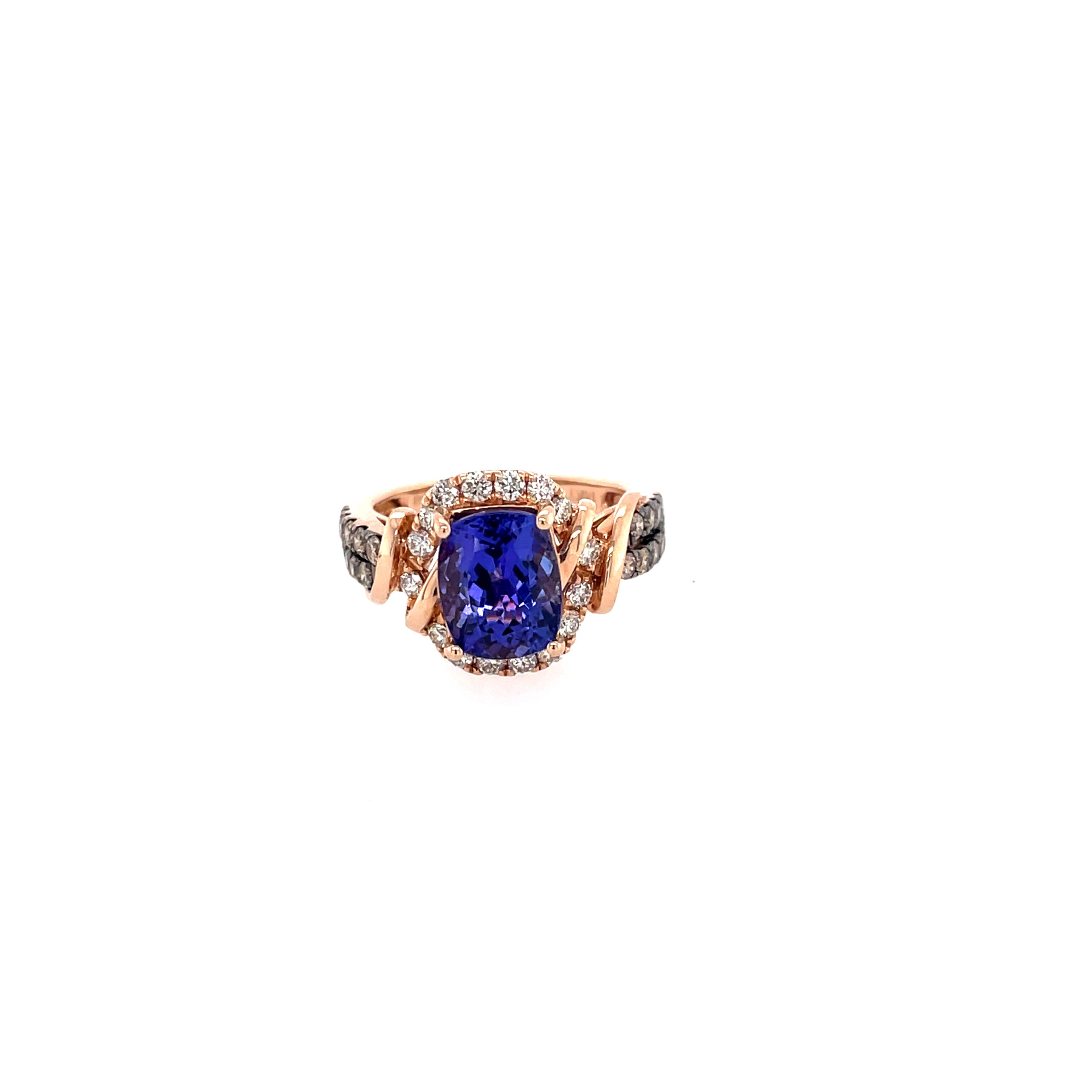 Rose Gold Tanzanite Ring with Diamonds