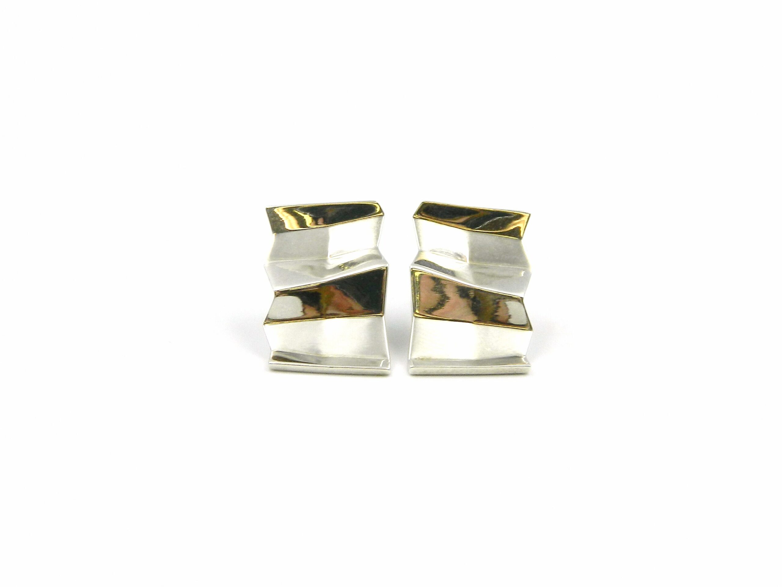 Estate: Sterling Silver Tiffany & Co. Geometric Stud Earrings