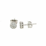 Gold Diamond Cluster Stud Earrings