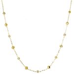 Yellow Gold and Diamond Station Necklace