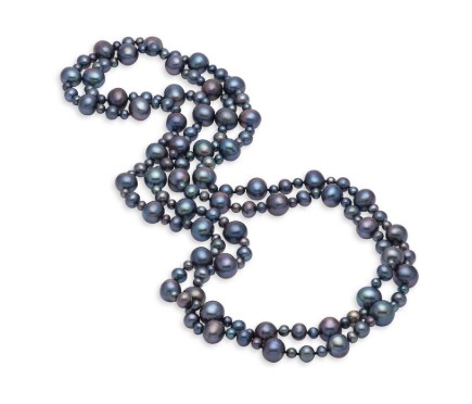 Black Freshwater Pearl Strand Necklace