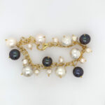 Gold Plated Sterling Silver Tahitian and Freshwater Pearl Bracelet