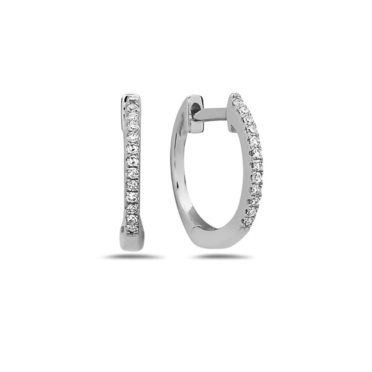 White Gold Diamond Huggies