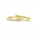 Yellow Gold Small Diamond Huggie Earrings