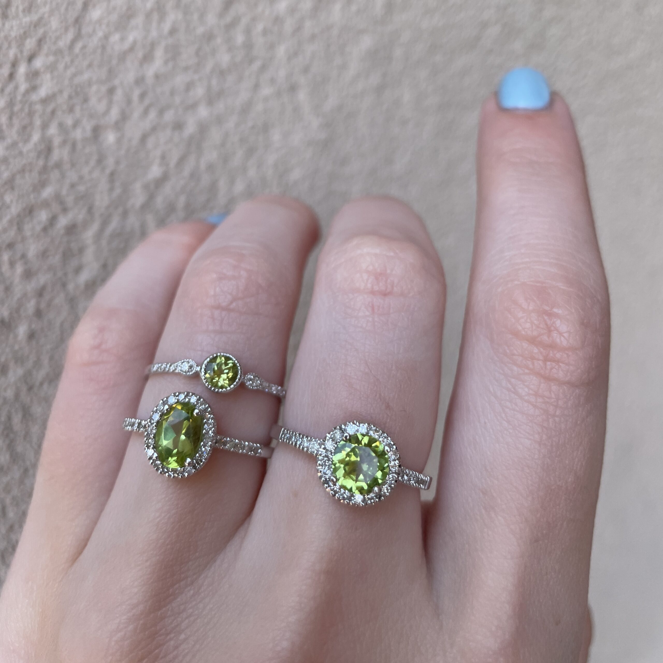 White Gold Peridot Ring