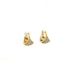 Yellow Gold and Diamond Huggie Earrings