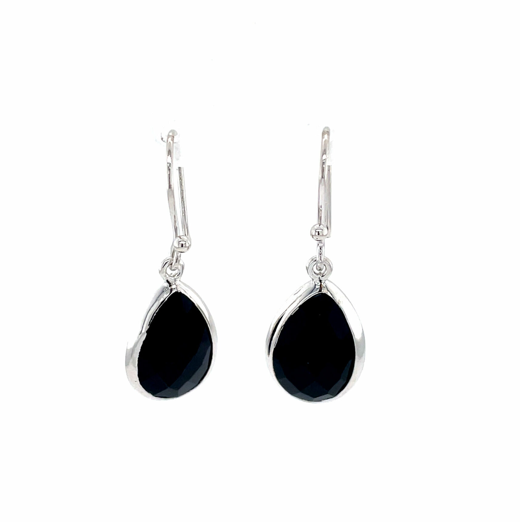 Sterling Silver Black Onyx Drop Earrings