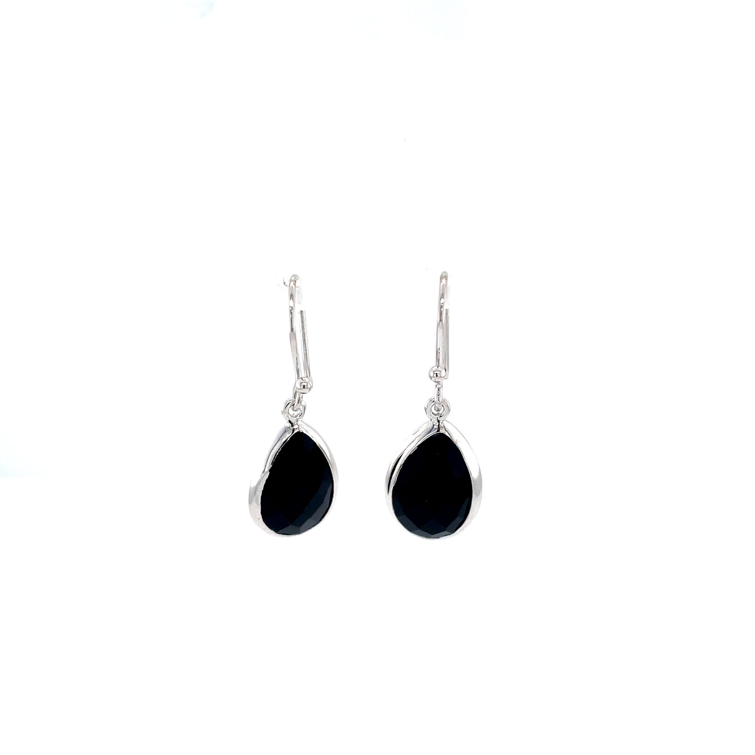Sterling Silver Black Onyx Drop Earrings