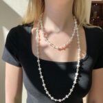 Long Pearl Strand Necklace