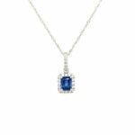 White Gold Sapphire and Diamond Necklace