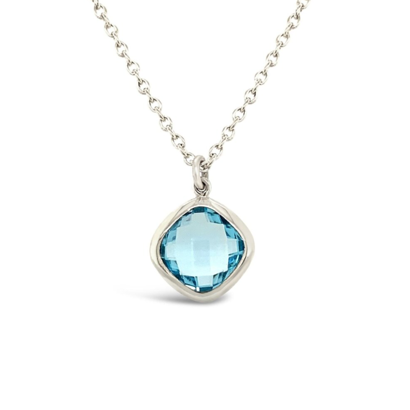 Sterling Silver Blue Topaz Necklace