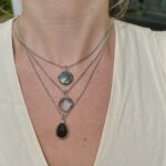 Sterling Silver Onyx Teardrop Necklace