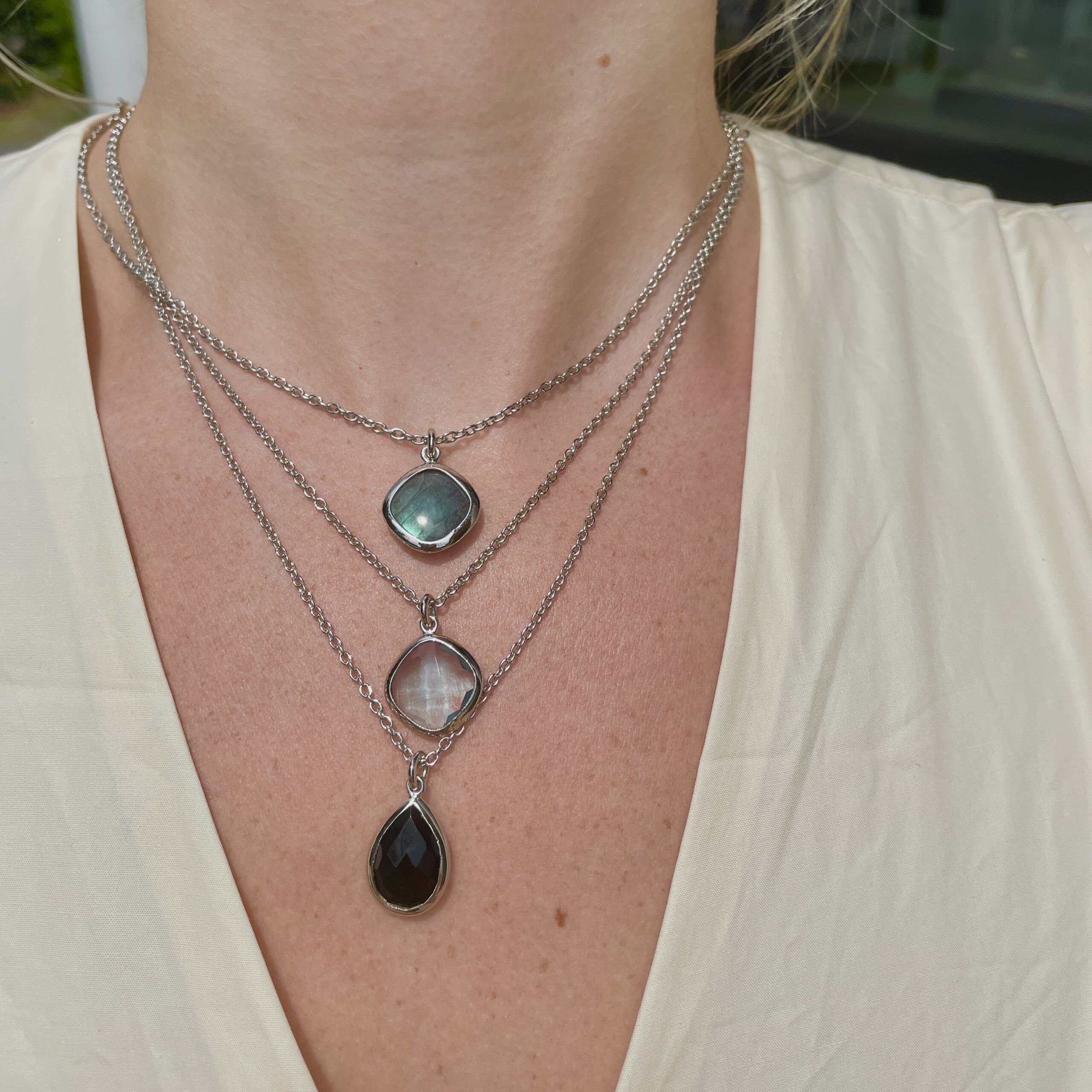 Sterling Silver Labradorite Necklace