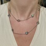 Sterling Silver Labradorite Station Necklace