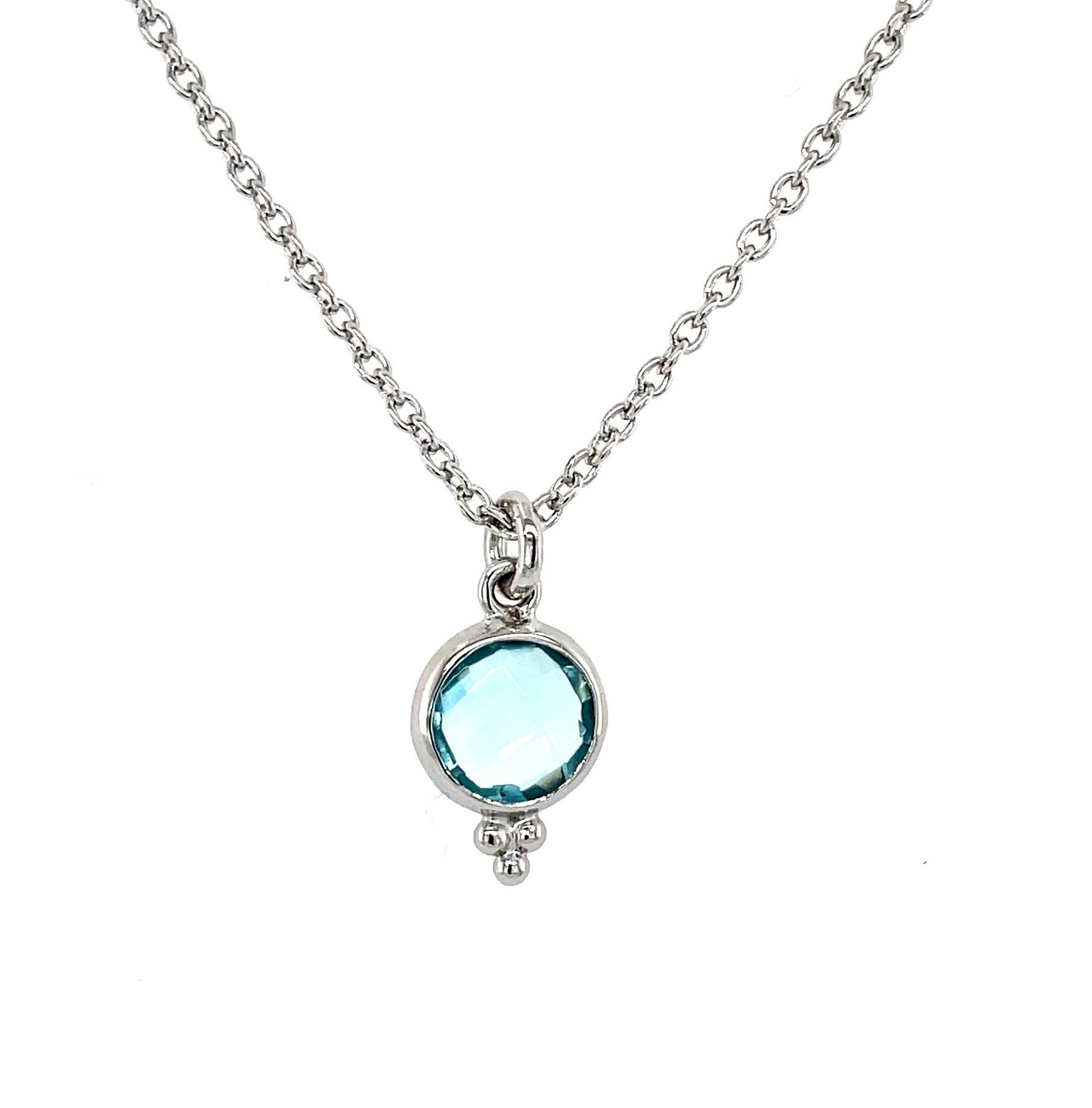 Sterling Silver Blue Topaz Necklace