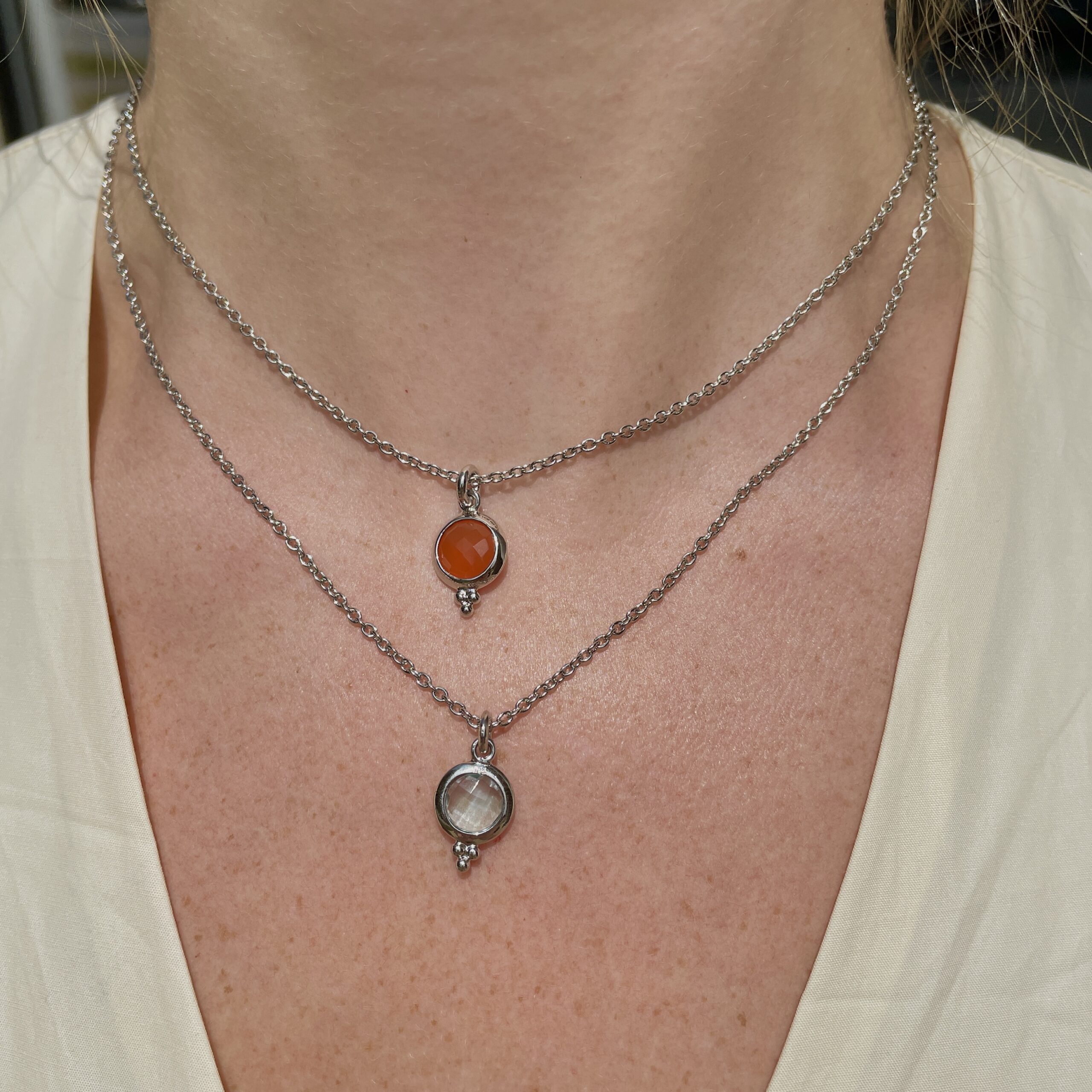 Sterling Silver Carnelian Necklace
