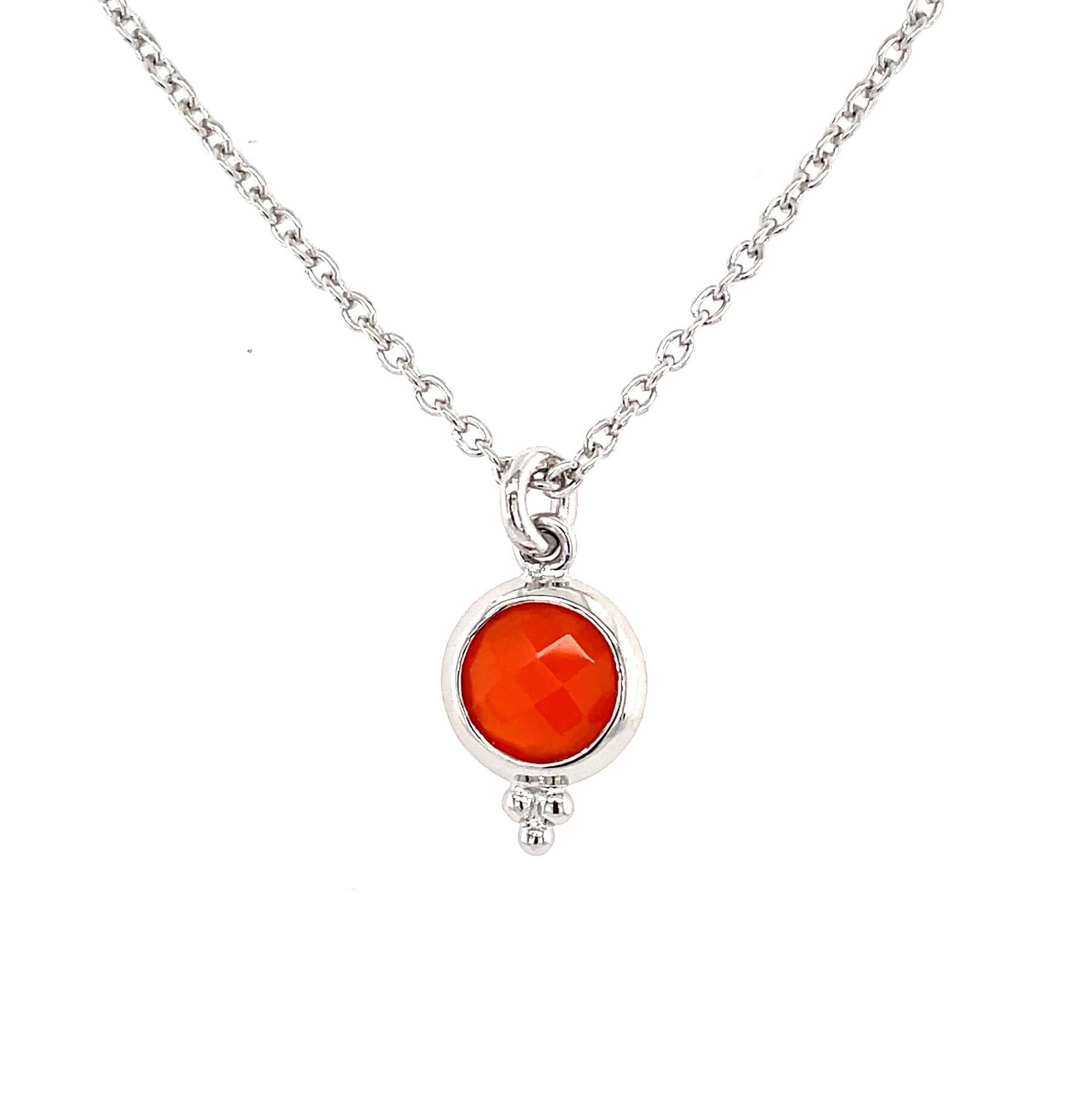 Sterling Silver Carnelian Necklace