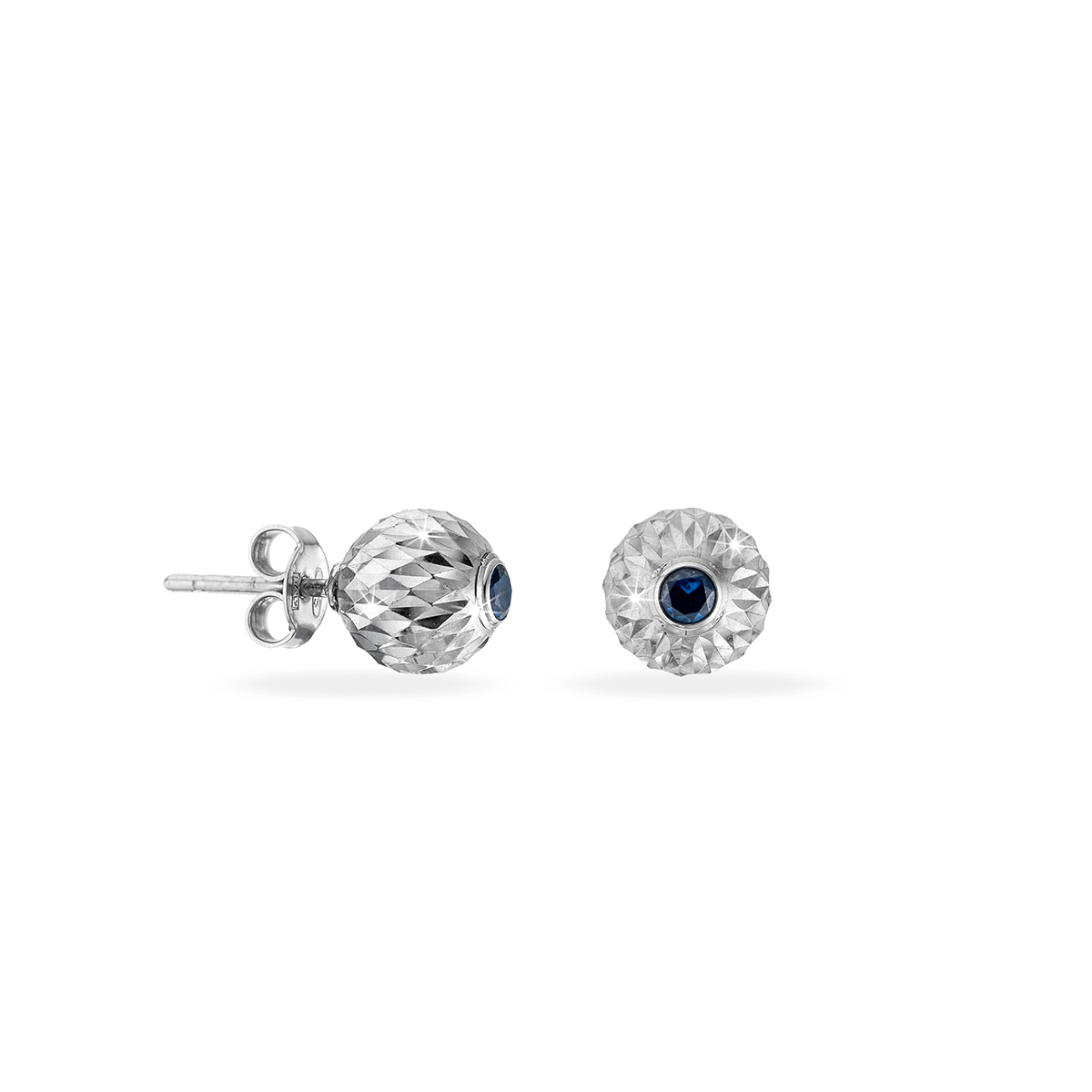 Sterling Silver and Blue Topaz Stud Earrings