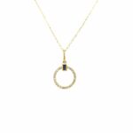 Diamond and Sapphire Circle Necklace