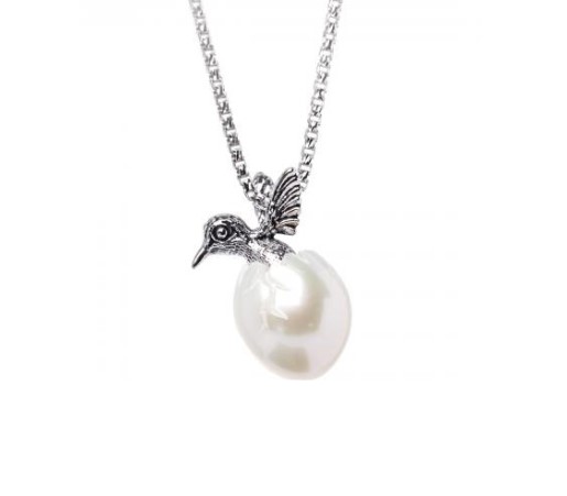 Freshwater Pearl Hummingbird Necklace