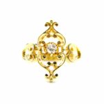 Estate: Yellow Gold Diamond Fashion Ring