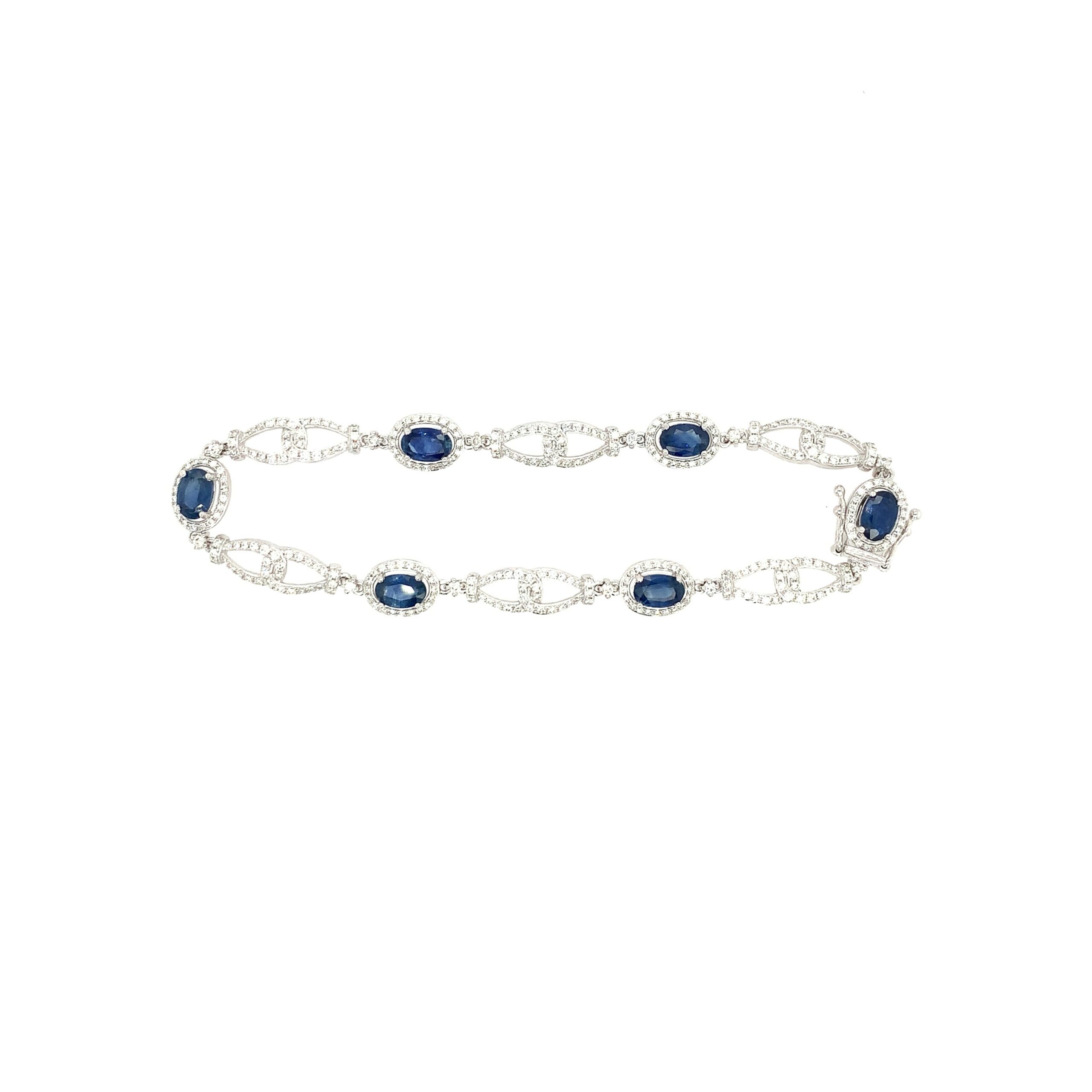 White Gold Sapphire and Diamond Bracelet