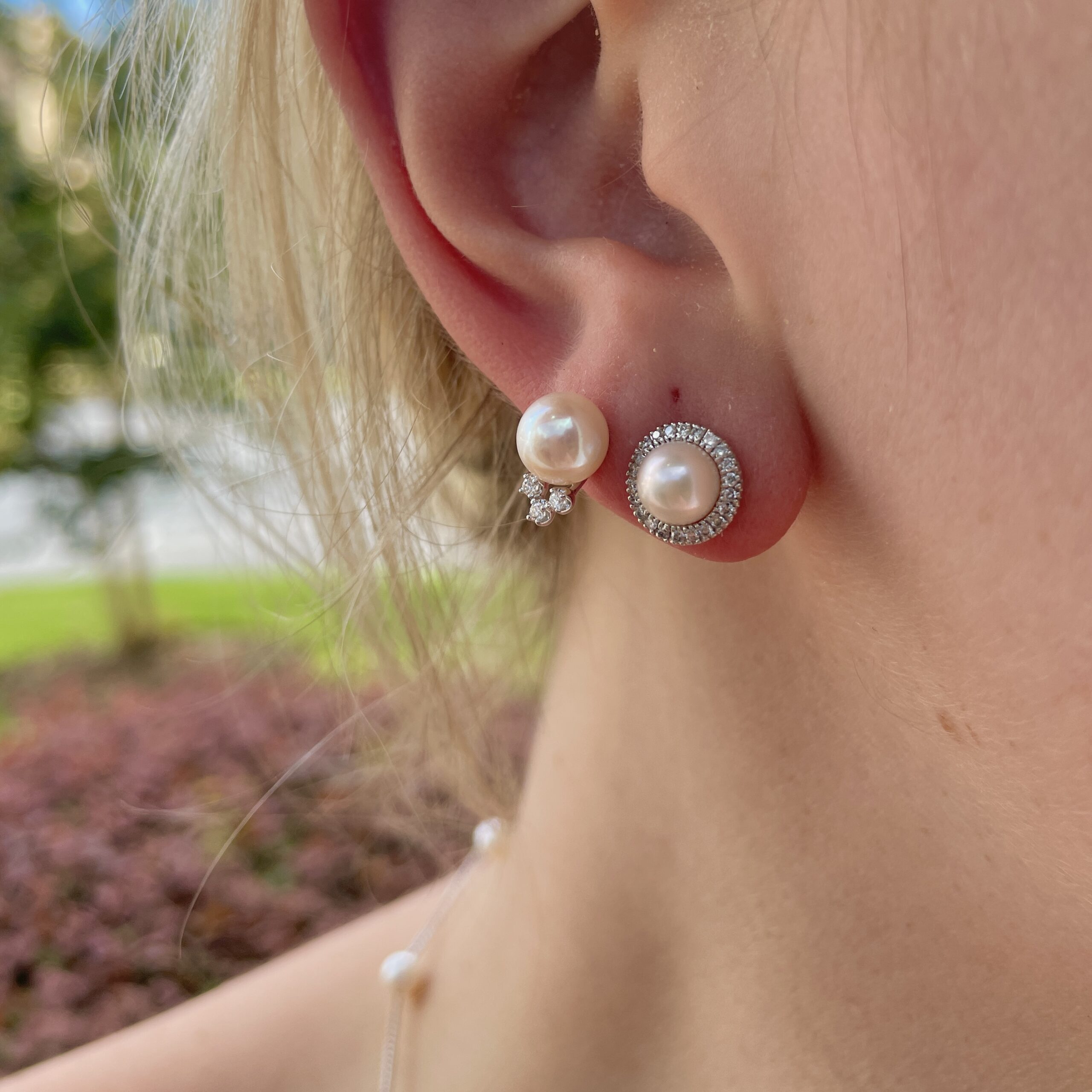 Rose Gold Pearl Earrings