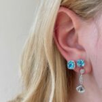 White Gold Sky Blue Topaz Earrings