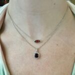 White Gold Garnet and Diamond Necklace