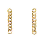 Yellow Gold Diamond Chain Drop Earrings