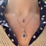 White Gold Antique-Inspired Sapphire Necklace
