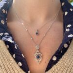 White Gold Sapphire and Diamond Necklace