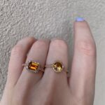 Rose Gold Citrine and Diamond Ring