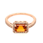 Rose Gold Citrine and Diamond Ring