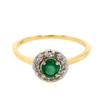 Yellow Gold Emerald and Diamond Ring