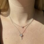 White Gold Bezel-Set Diamond Pendant Necklace