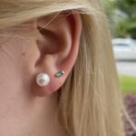 Yellow Gold Freshwater Pearl Stud Earrings