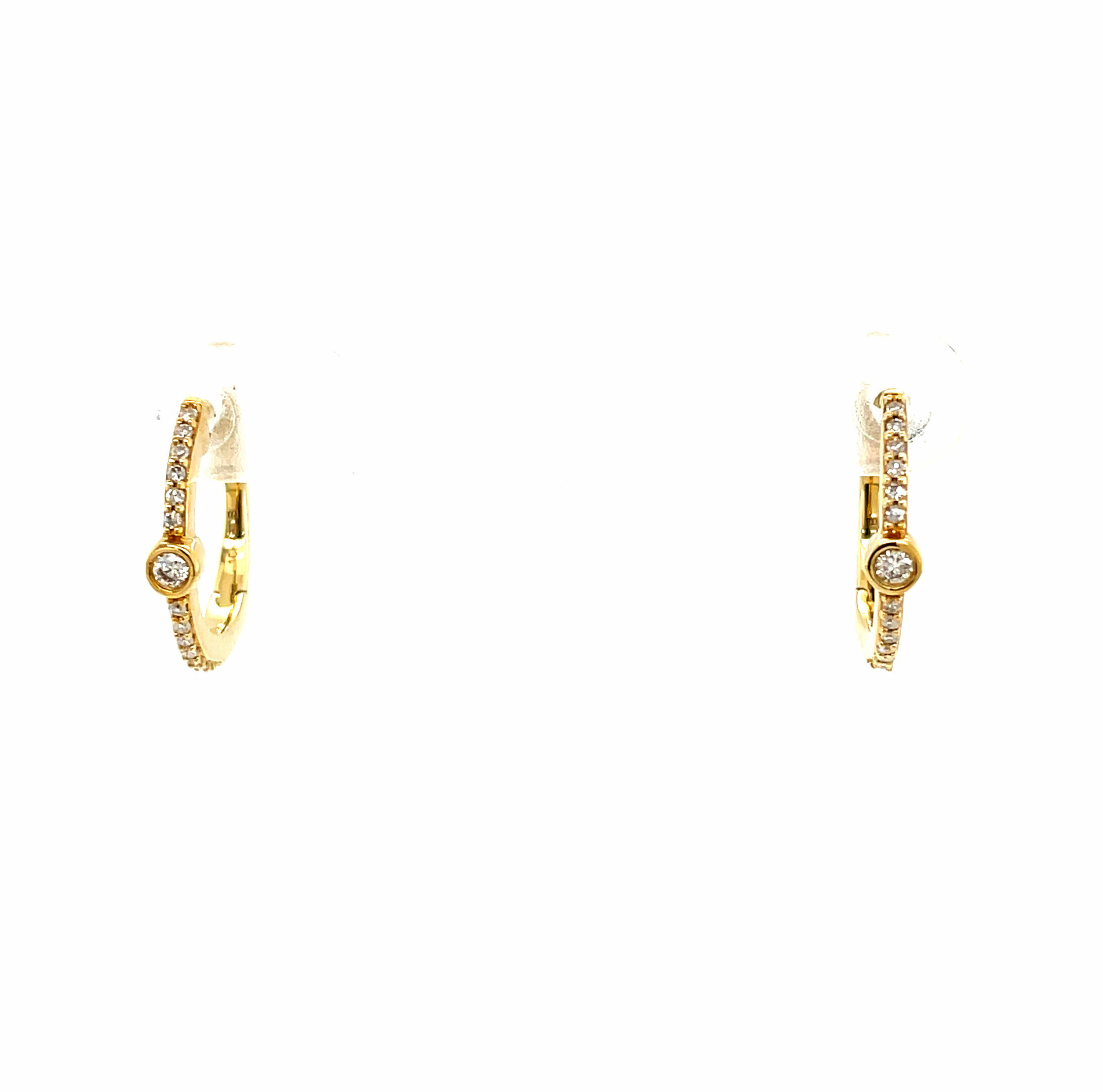 Yellow Gold Diamond Huggies