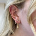 Yellow Gold Diamond Hoops