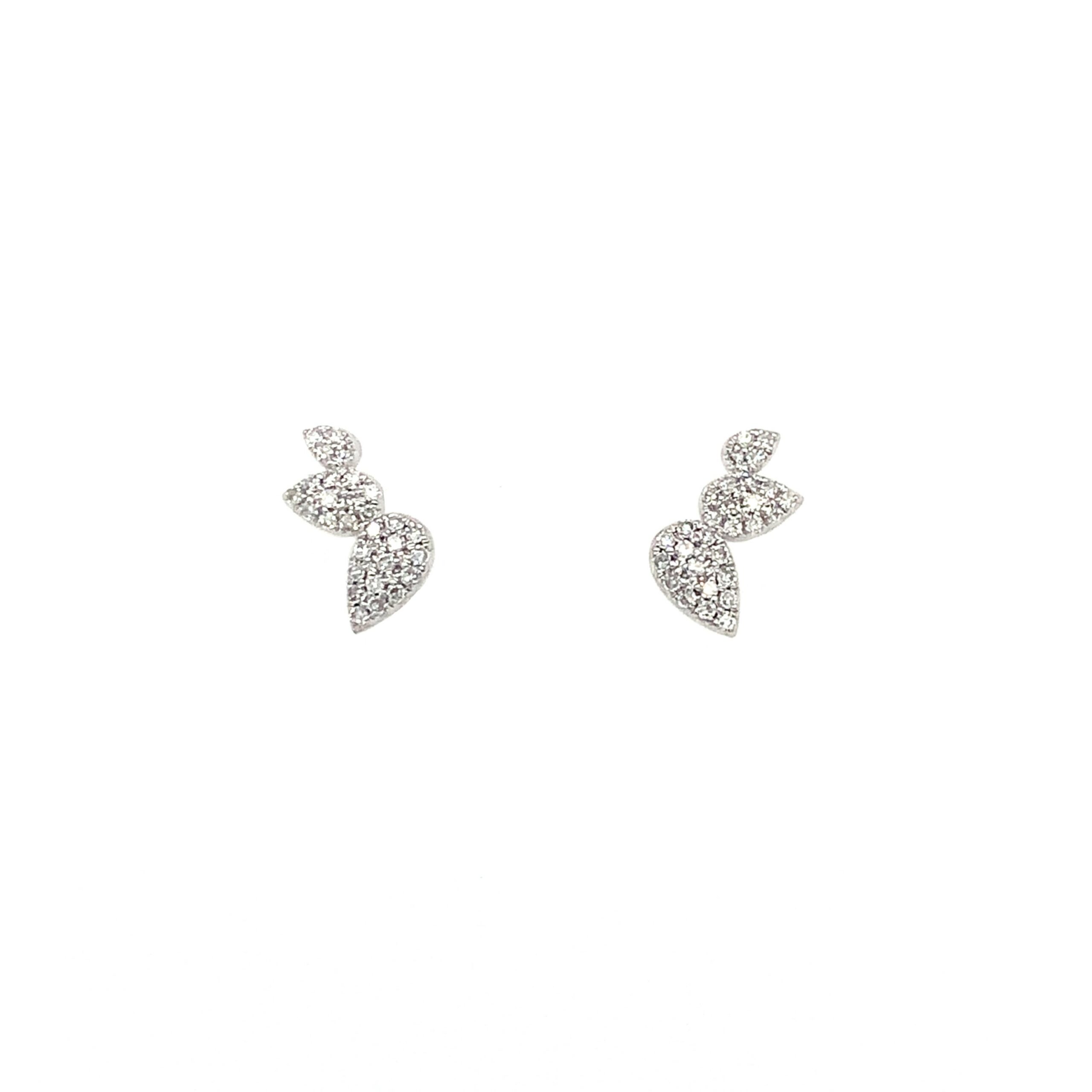 White Gold Diamond Pear Shaped Stud Earrings