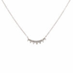 White Gold Diamond Curved Bar Necklace