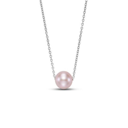 White Gold Freshwater Pearl Floating Necklace