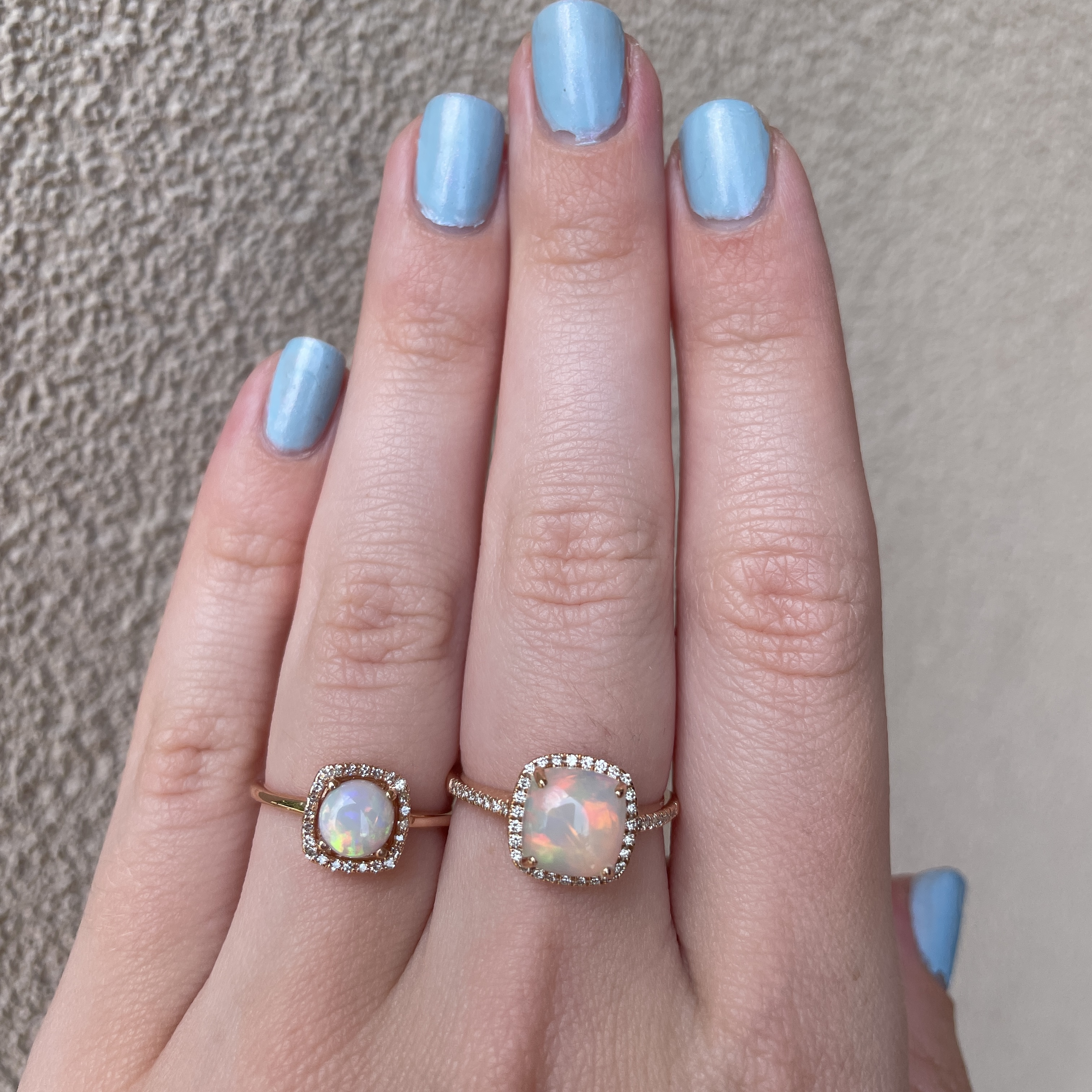 Rose Gold Opal and Diamond Ring