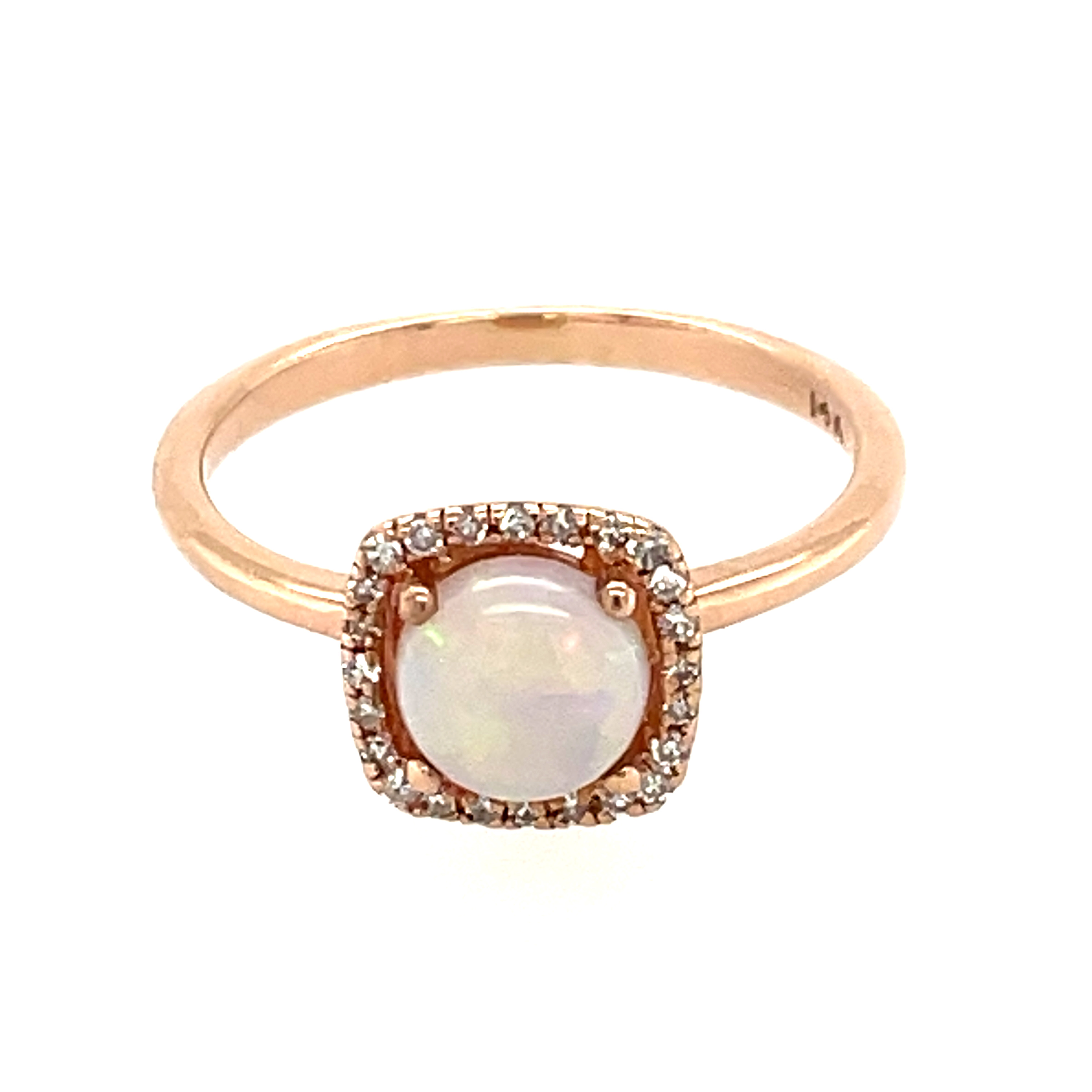 Rose Gold Opal and Diamond Ring