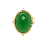 Yellow Gold Jade and Diamond Ring
