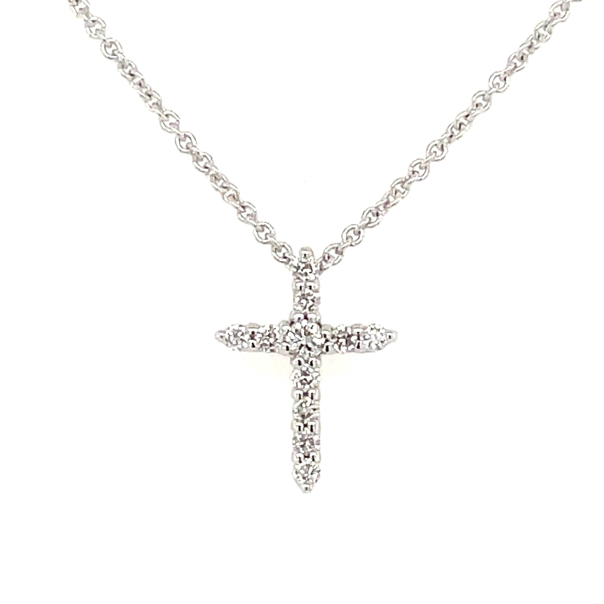 White Gold Diamond Cross Necklace