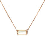 Rose Gold Mother of Pearl and Diamond Necklace